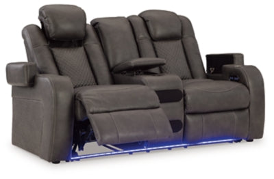 Fyne-Dyme Power Reclining Loveseat with Console - Furniture 4 Less (Jacksonville, NC)