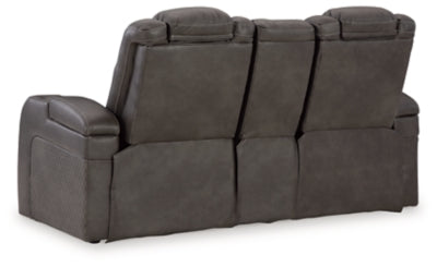 Fyne-Dyme Power Reclining Loveseat with Console - Furniture 4 Less (Jacksonville, NC)
