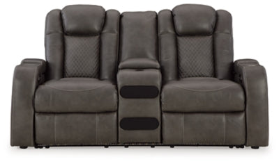 Fyne-Dyme Power Reclining Loveseat with Console - Furniture 4 Less (Jacksonville, NC)