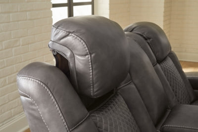Fyne-Dyme Power Reclining Loveseat with Console - Furniture 4 Less (Jacksonville, NC)