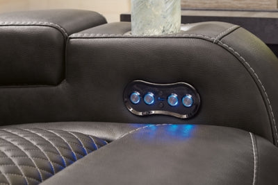 Fyne-Dyme Power Reclining Loveseat with Console - Furniture 4 Less (Jacksonville, NC)