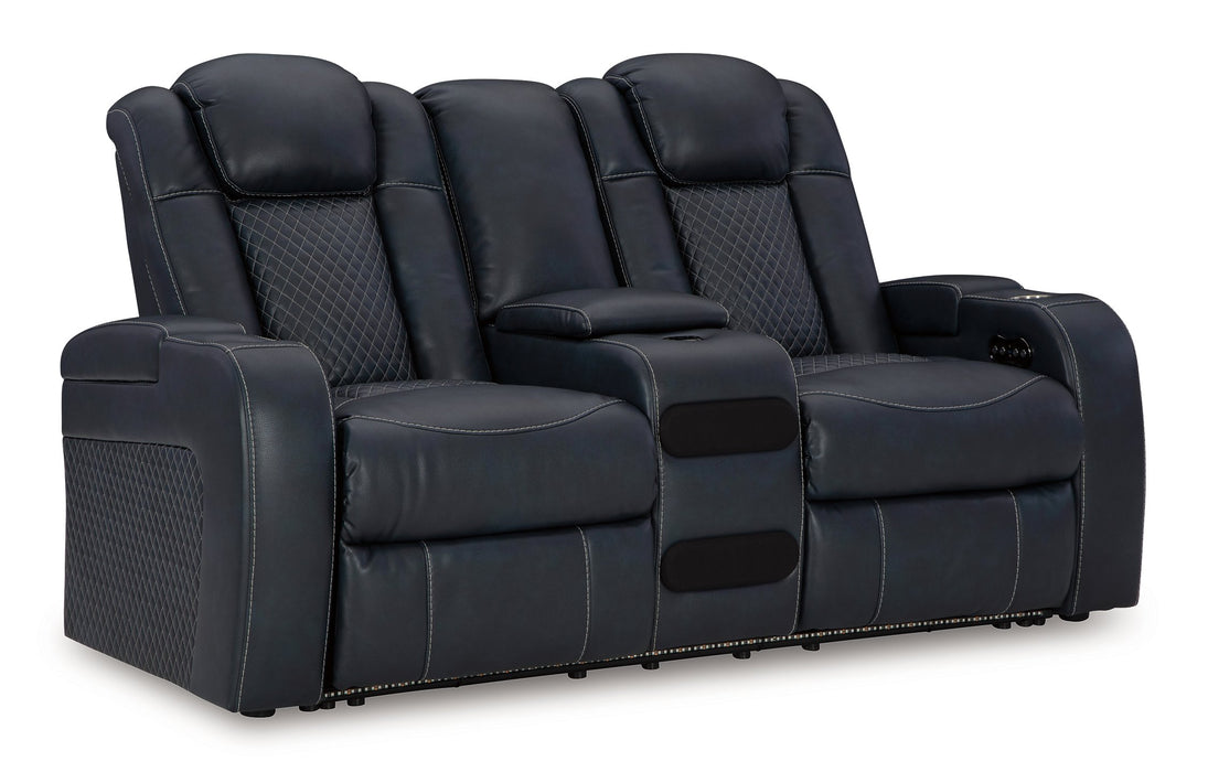 Fyne-Dyme Power Reclining Loveseat with Console - Furniture 4 Less (Jacksonville, NC)