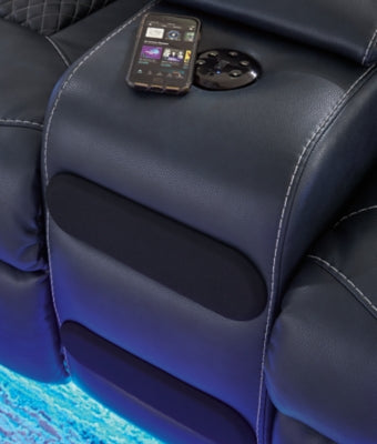 Fyne-Dyme Power Reclining Loveseat with Console - Furniture 4 Less (Jacksonville, NC)