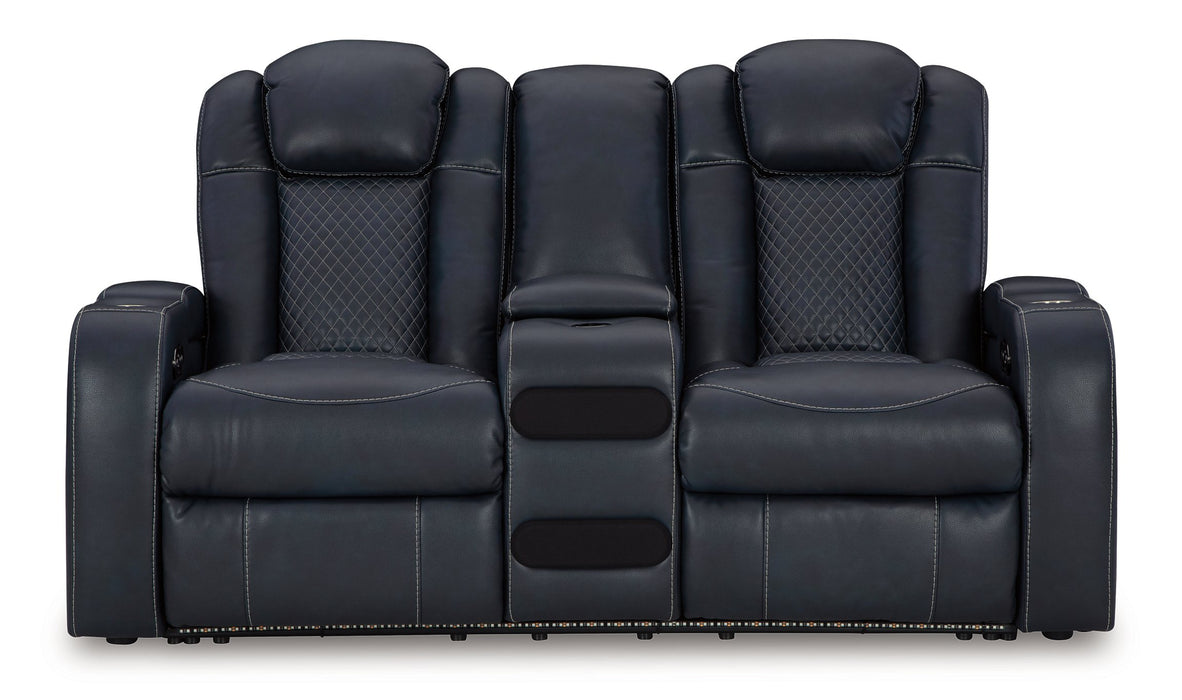 Fyne-Dyme Power Reclining Loveseat with Console - Furniture 4 Less (Jacksonville, NC)