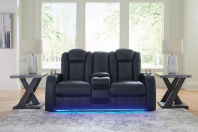 Fyne-Dyme Power Reclining Loveseat with Console - Furniture 4 Less (Jacksonville, NC)