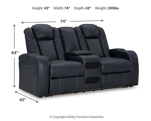 Fyne-Dyme Power Reclining Loveseat with Console - Furniture 4 Less (Jacksonville, NC)