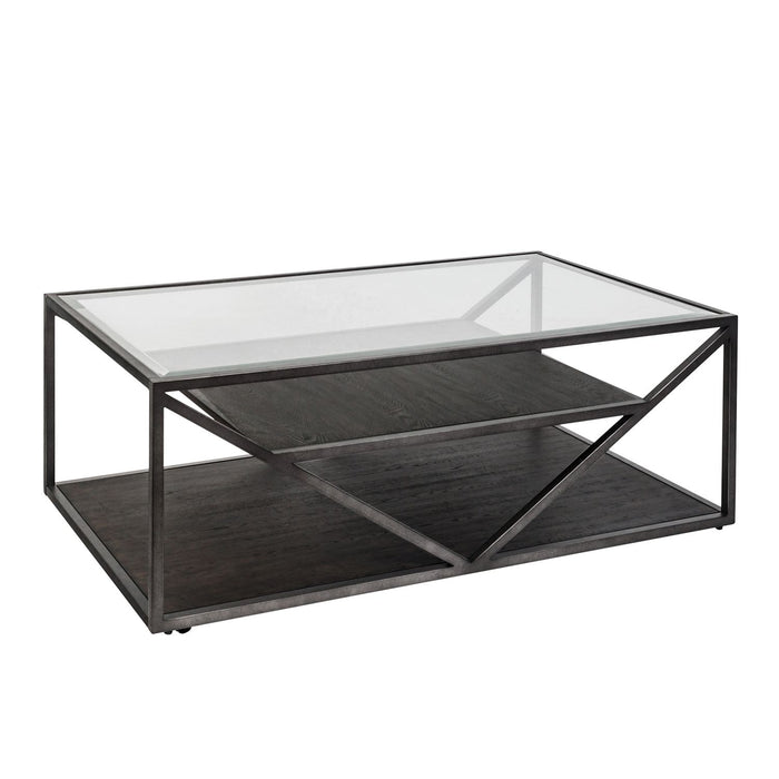 Arista Rectangular Cocktail Table in Cobblestone Brown - Furniture 4 Less (Jacksonville, NC)