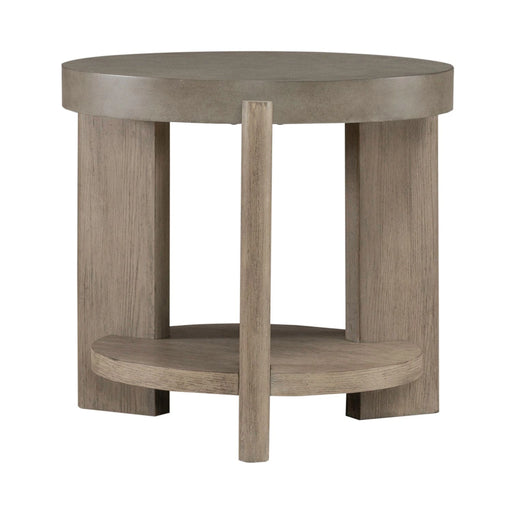 Affinity Round End Table in Dusty Taupe with Concrete Top image