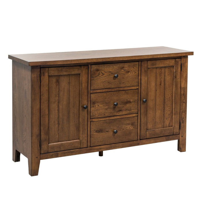 Liberty Furniture Hearthstone Buffet in Rustic Oak - Furniture 4 Less (Jacksonville, NC)
