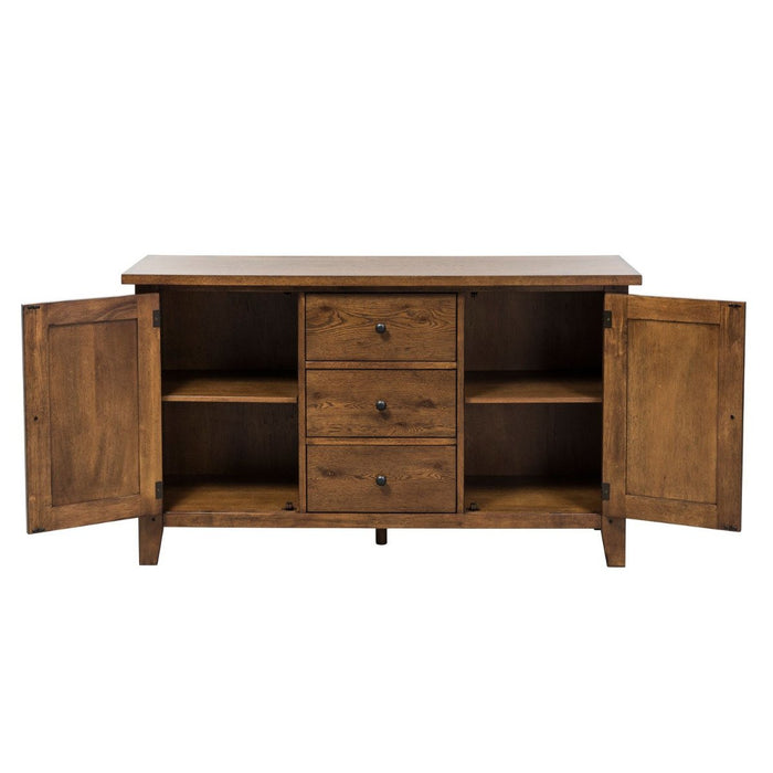 Liberty Furniture Hearthstone Buffet in Rustic Oak - Furniture 4 Less (Jacksonville, NC)