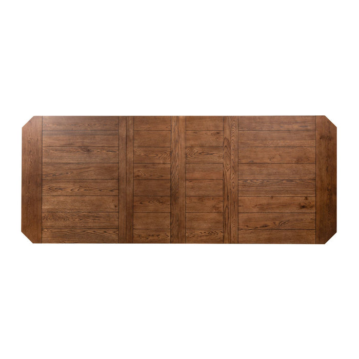 Hearthstone Rectangular Leg Table in Rustic Oak Finish - Furniture 4 Less (Jacksonville, NC)
