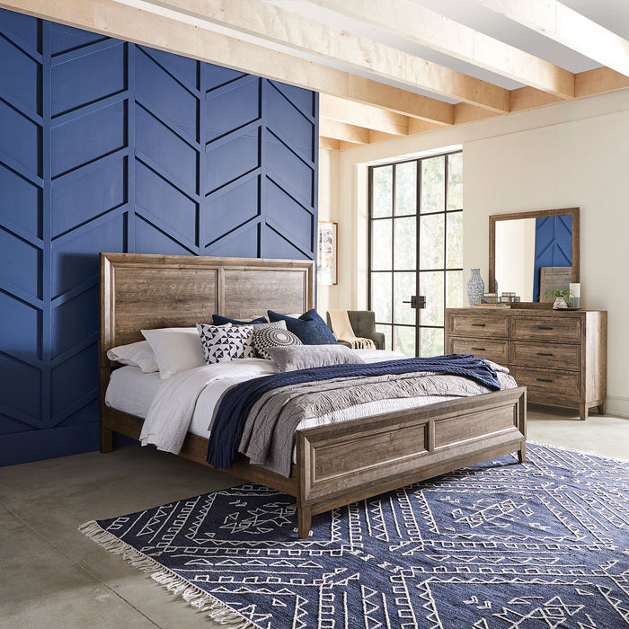 Ridgecrest King California Panel Bed, Dresser & Mirror image