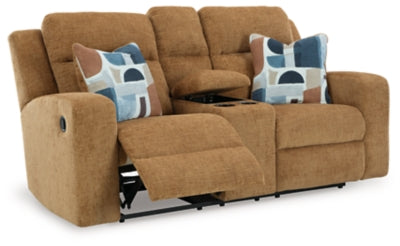 Kanlow Reclining Loveseat with Console - Furniture 4 Less (Jacksonville, NC)