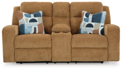 Kanlow Reclining Loveseat with Console - Furniture 4 Less (Jacksonville, NC)