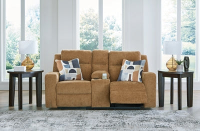 Kanlow Reclining Loveseat with Console - Furniture 4 Less (Jacksonville, NC)