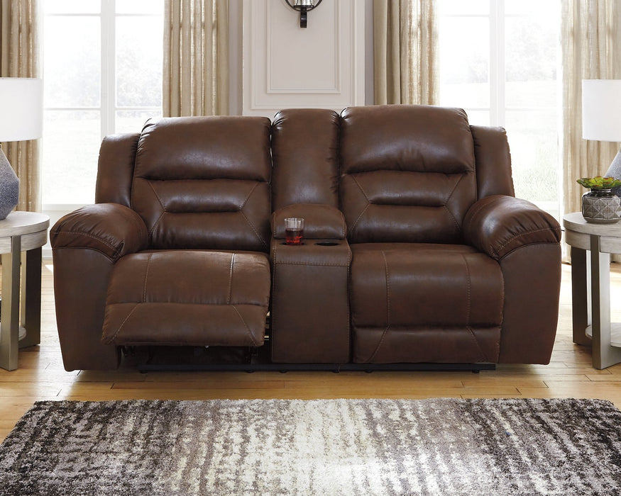 Stoneland Reclining Loveseat with Console - Furniture 4 Less (Jacksonville, NC)