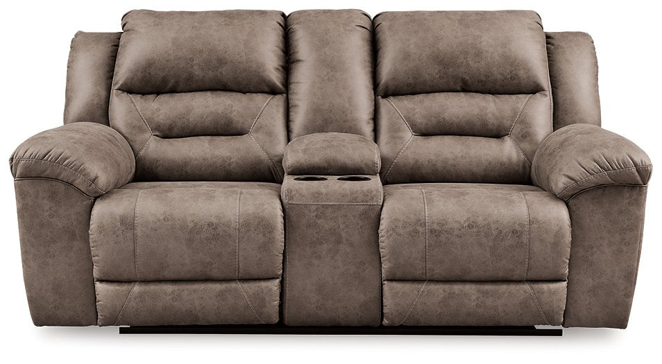 Stoneland Reclining Loveseat with Console - Furniture 4 Less (Jacksonville, NC)