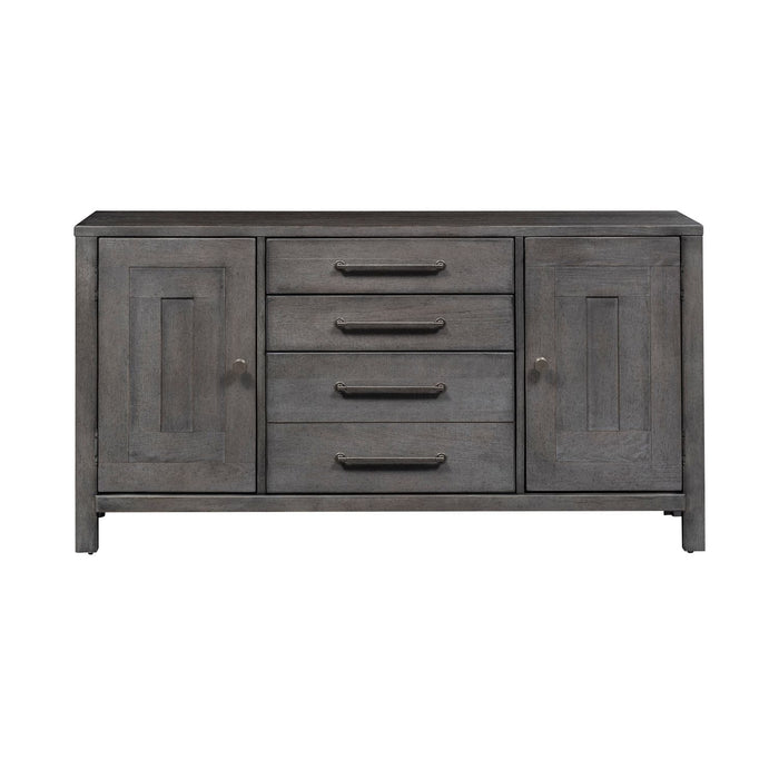 Modern Farmhouse Credenza in Dusty Charcoal - Furniture 4 Less (Jacksonville, NC)