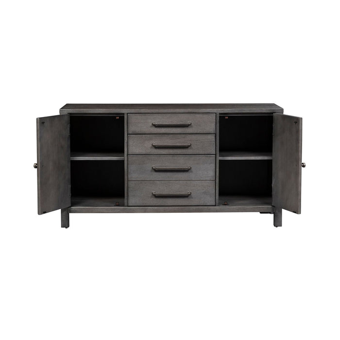 Modern Farmhouse Credenza in Dusty Charcoal - Furniture 4 Less (Jacksonville, NC)