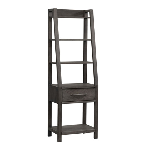 Modern Farmhouse Leaning Bookcase in Dusty Charcoal - Furniture 4 Less (Jacksonville, NC)