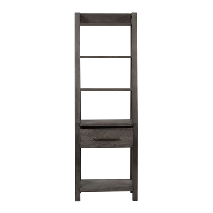 Modern Farmhouse Leaning Bookcase in Dusty Charcoal - Furniture 4 Less (Jacksonville, NC)