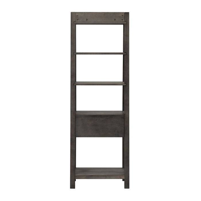 Modern Farmhouse Leaning Bookcase in Dusty Charcoal - Furniture 4 Less (Jacksonville, NC)