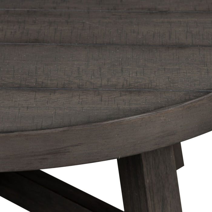 Modern Farmhouse Splay Leg Round Cocktail Table in Dusty Charcoal - Furniture 4 Less (Jacksonville, NC)