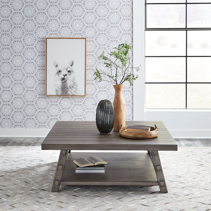 Liberty Furniture Modern Farmhouse Cocktail Table in Brown - Furniture 4 Less (Jacksonville, NC)