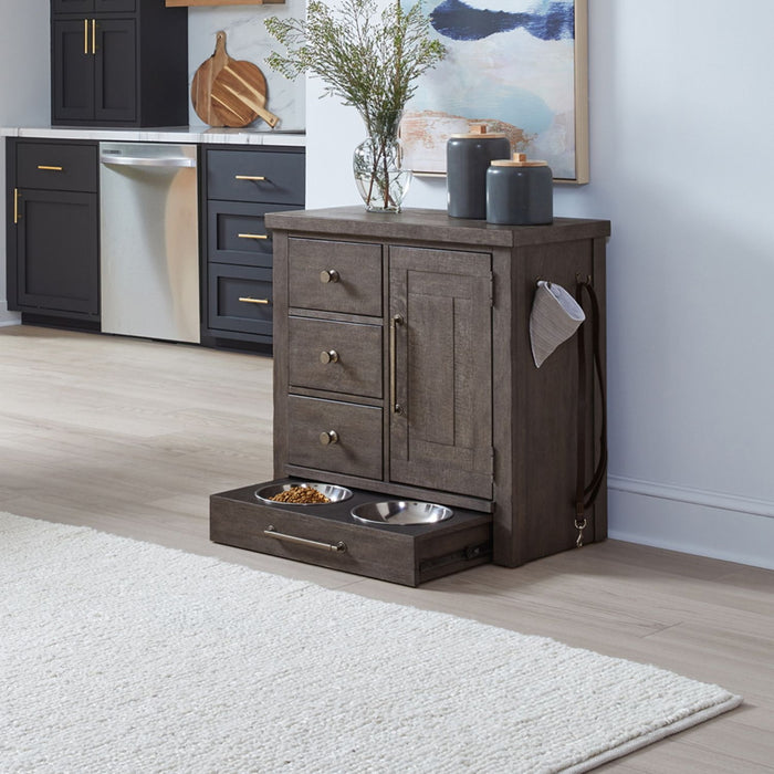 Liberty Furniture Modern Farmhouse Pet Feeder in Dusty Charcoal EST SHIP TIME APPX 4 WEEKS - Furniture 4 Less (Jacksonville, NC)