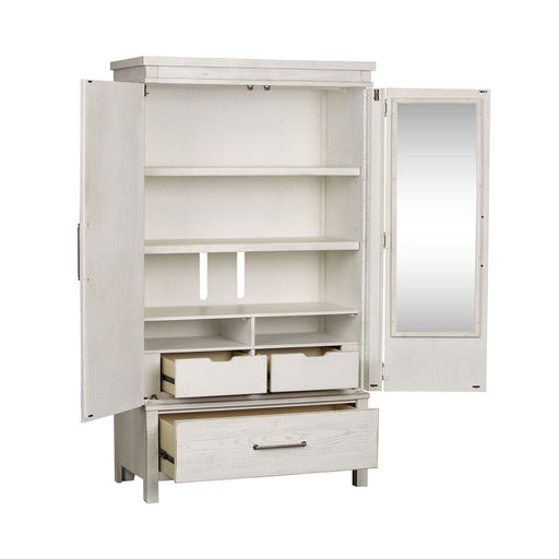 Liberty Modern Farmhouse Armoire in White - Furniture 4 Less (Jacksonville, NC)