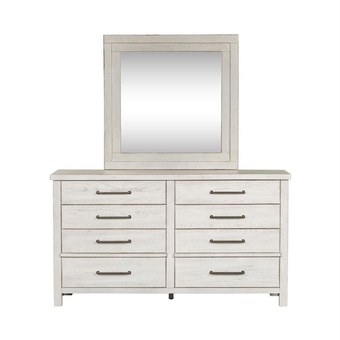 Liberty Modern Farmhouse Mirror in White - Furniture 4 Less (Jacksonville, NC)
