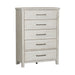 Modern Farmhouse 5 Drawer Chest in White - Furniture 4 Less (Jacksonville, NC)