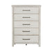 Modern Farmhouse 5 Drawer Chest in White - Furniture 4 Less (Jacksonville, NC)