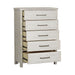Liberty Modern Farmhouse 5 Drawer Chest in White - Furniture 4 Less (Jacksonville, NC)