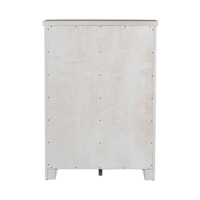 Modern Farmhouse 5 Drawer Chest in White - Furniture 4 Less (Jacksonville, NC)