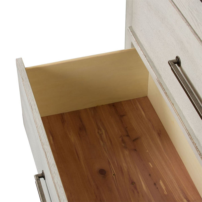 Liberty Modern Farmhouse 5 Drawer Chest in White - Furniture 4 Less (Jacksonville, NC)