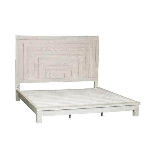 Liberty Modern Farmhouse Queen Platform Bed in White - Furniture 4 Less (Jacksonville, NC)