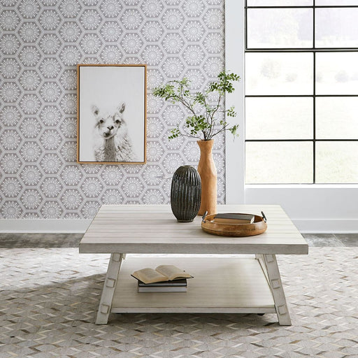 Liberty Furniture Modern Farmhouse Cocktail Table in White - Furniture 4 Less (Jacksonville, NC)