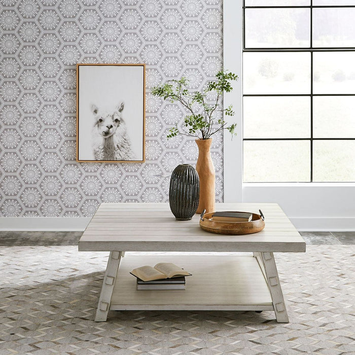 Liberty Furniture Modern Farmhouse Cocktail Table in White - Furniture 4 Less (Jacksonville, NC)