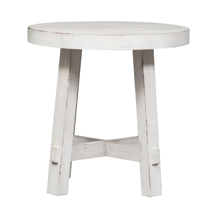 Modern Farmhouse Splay Leg Round End Table - Furniture 4 Less (Jacksonville, NC)