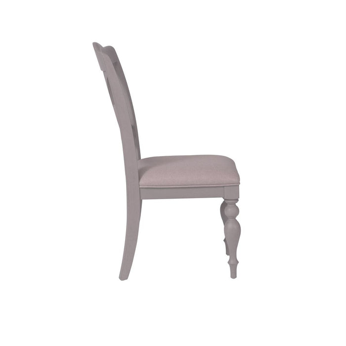 Liberty Furniture Summer House Slat Back Side Chair (RTA) in Dove Grey (Set of 2) - Furniture 4 Less (Jacksonville, NC)