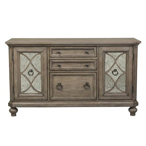 Liberty Simply Elegant Credenza with Hutch in Heathered Taupe - Furniture 4 Less (Jacksonville, NC)