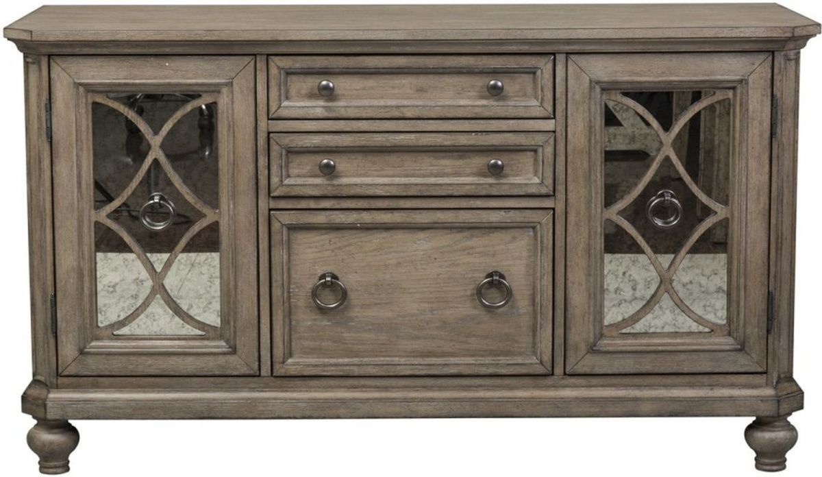 Liberty Simply Elegant Credenza in Heathered Taupe - Furniture 4 Less (Jacksonville, NC)