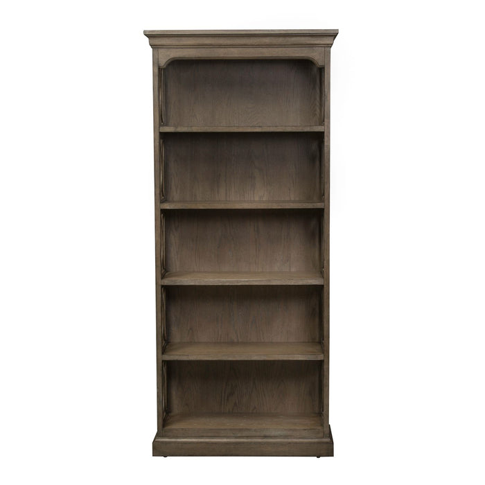 Simply Elegant Bookcase in Heathered Taupe - Furniture 4 Less (Jacksonville, NC)