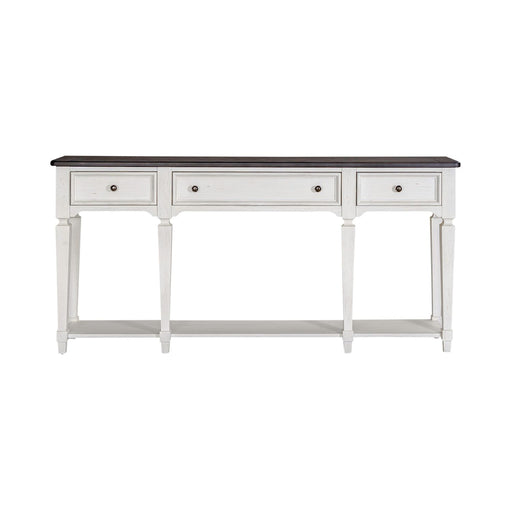 Liberty Furniture Allyson Park 72" Hall Table in Wirebrushed White with Charcoal Top EST SHIP TIME APPX 4 WEEKS - Furniture 4 Less (Jacksonville, NC)