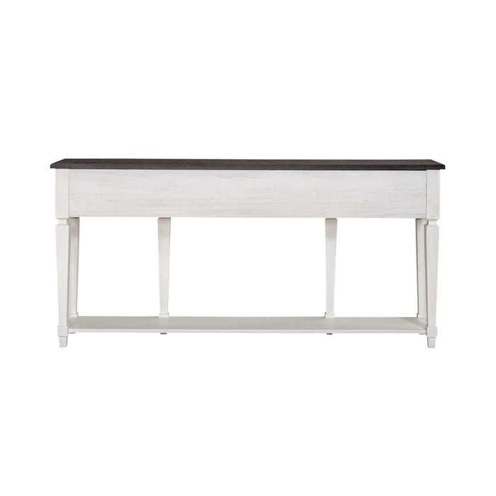 Liberty Furniture Allyson Park 72" Hall Table in Wirebrushed White with Charcoal Top EST SHIP TIME APPX 4 WEEKS - Furniture 4 Less (Jacksonville, NC)