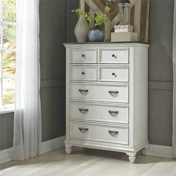 Liberty Furniture Allyson Park Drawer Chest in Wirebrushed White - Furniture 4 Less (Jacksonville, NC)