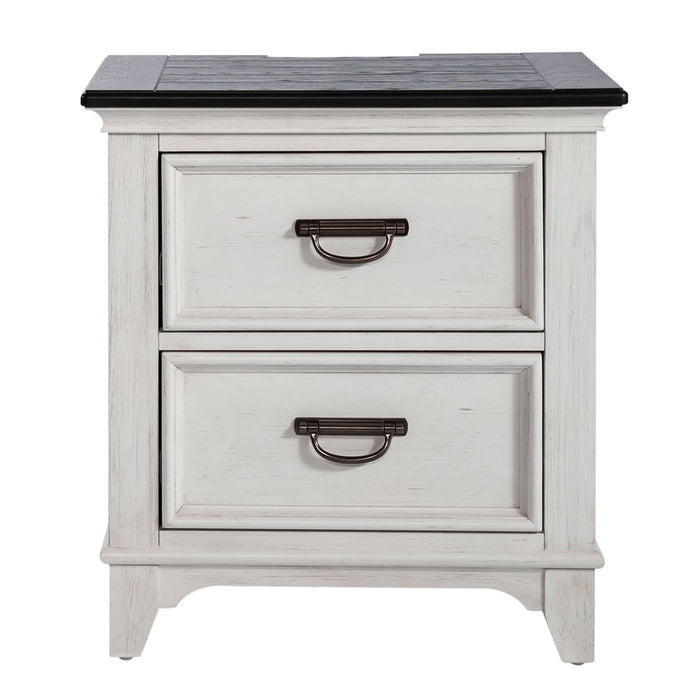 Allyson Park 2 Drawer Nightstand with Charging Station in White - Furniture 4 Less (Jacksonville, NC)