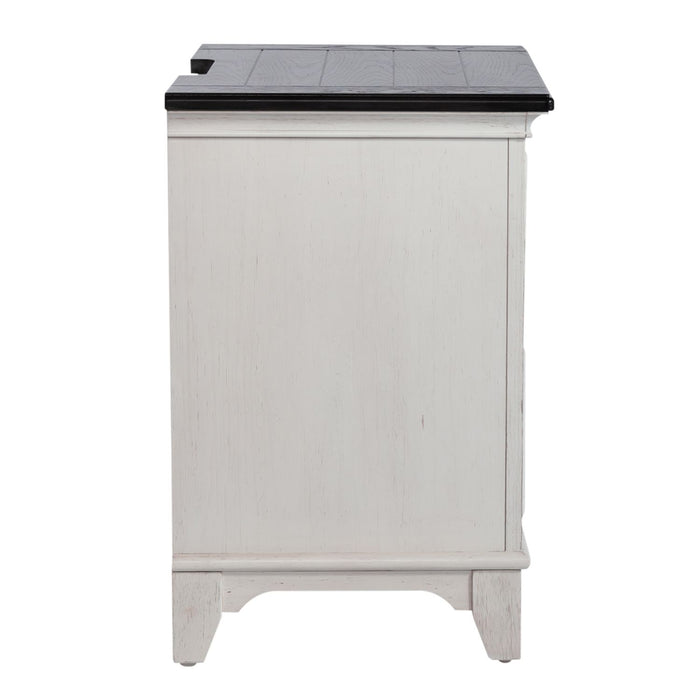 Allyson Park 2 Drawer Nightstand with Charging Station in White - Furniture 4 Less (Jacksonville, NC)