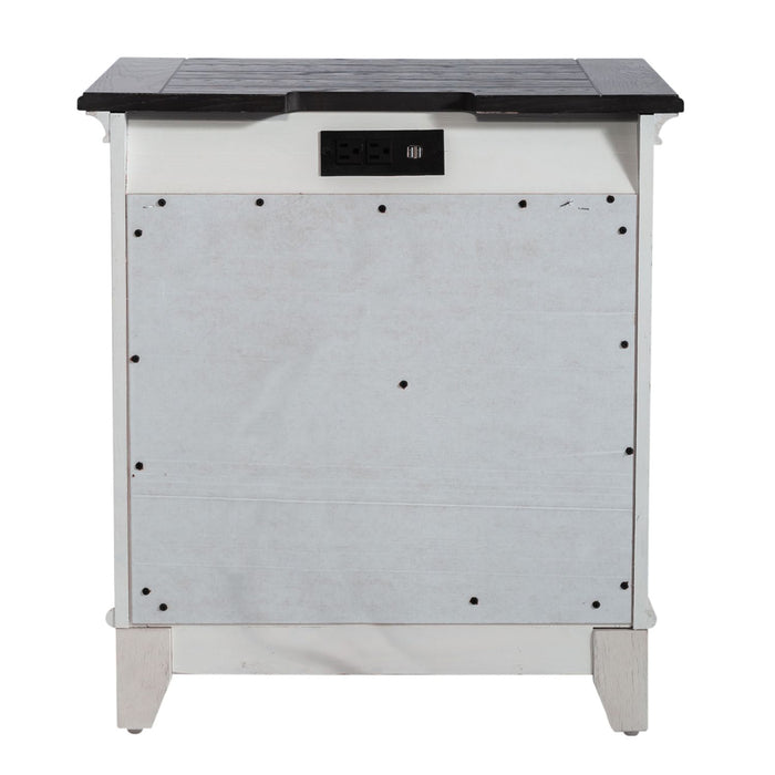 Allyson Park 2 Drawer Nightstand with Charging Station in White - Furniture 4 Less (Jacksonville, NC)